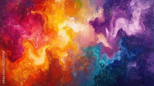 Wallpaper Mural Vibrant abstract paint swirls, colorful texture, canvas, art background, design element Torontodigital.ca