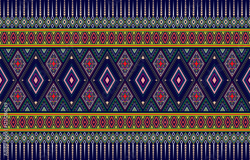 Boho pattern tribal ethnic motifs geometric seamless vector background. Cool ikat tribal motifs clothing fabric textile print traditional design with triangle and rhombus shapes.