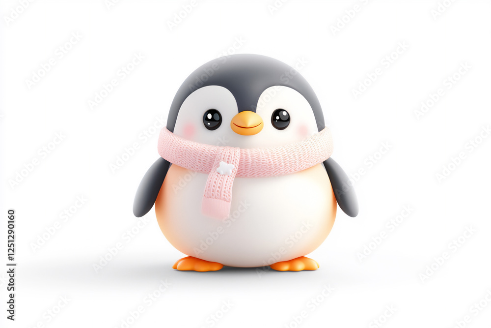 Obraz premium P An adorable icon of a chubby penguin with a