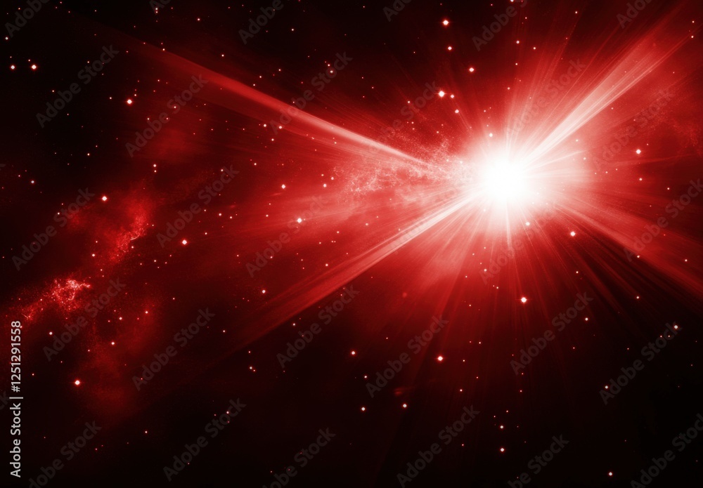 Fototapeta premium Abstract background with red space nebula