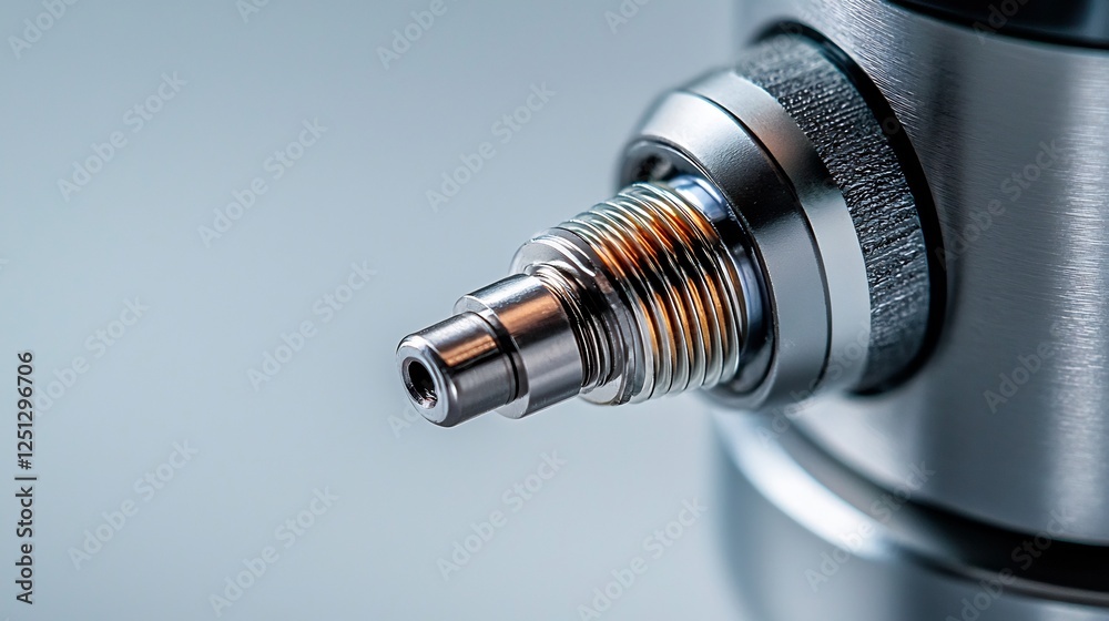 Isolated View of a Metallic Guitar Audio Jack Connector with Precision Detailing Isolated View of a Metallic Guitar Audio Jack Connector with Precision Detailing