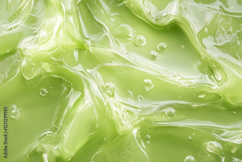 Aloe vera gel texture. Clear cosmetic cream, face serum, moisturizer background photo