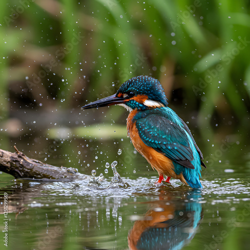 Female Kingfisher emerging from the water after an unsuccessful dive to grab a fish. Taking photos of these beautiful birds is addictive now I need to go back again