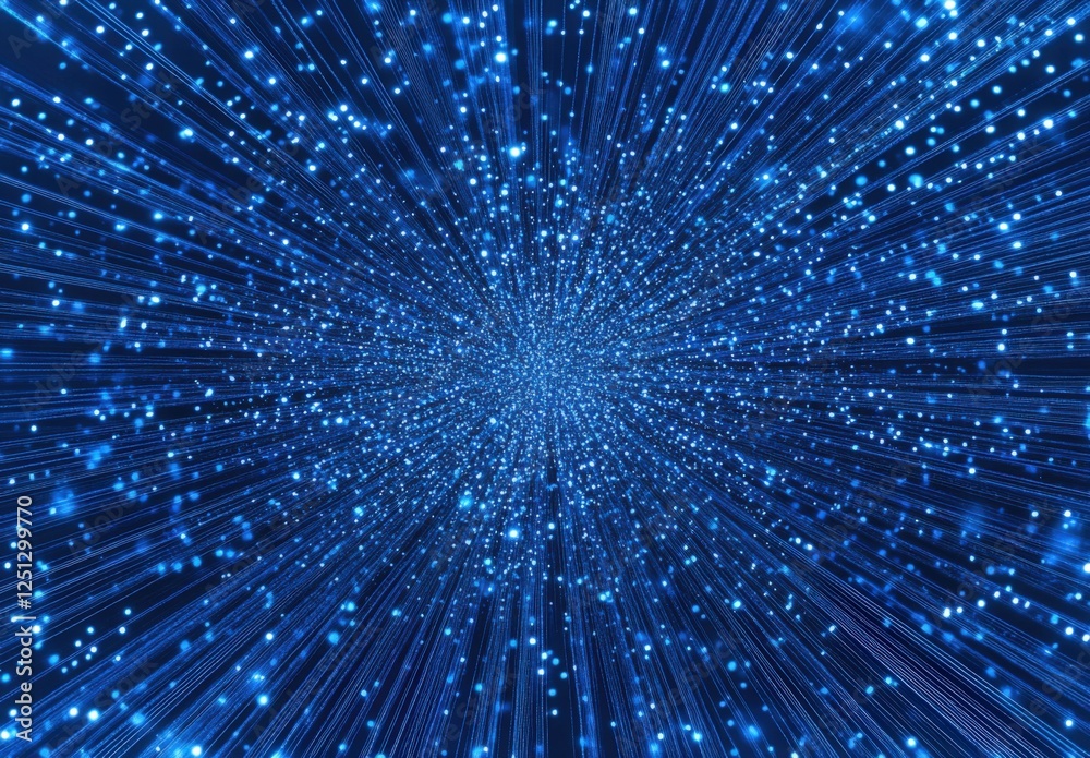 Fototapeta premium Abstract blue background motion transformation movement grow dots lines connect pattern of future innovation technology digital business concept with network for decentralize communication