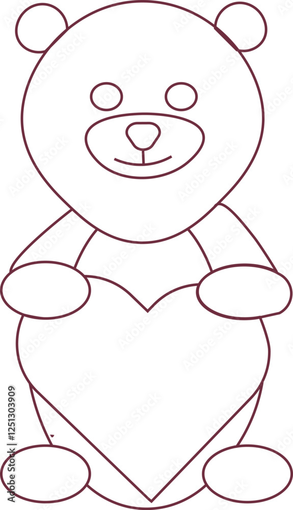 the illustration of teddy bear holding love shape the illustration of teddy bear holding love shape