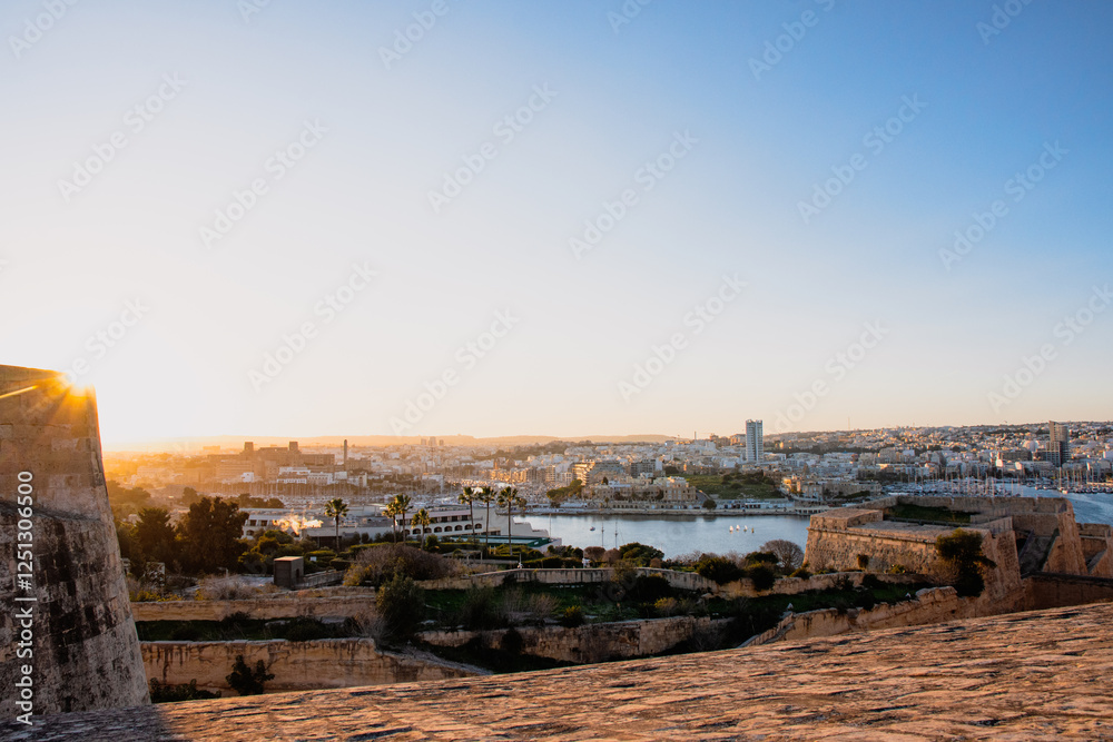 Valletta Malta isola mare panorama Valletta Malta isola mare panorama