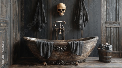 Gothic Bathroom Interior Design: A Dark and Mysterious Bathtub Setting