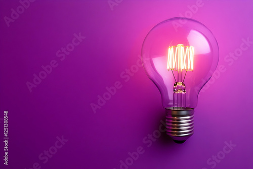 A purple background with an abstract light bulb, symbolizing innovation and creativity in digital marketing
