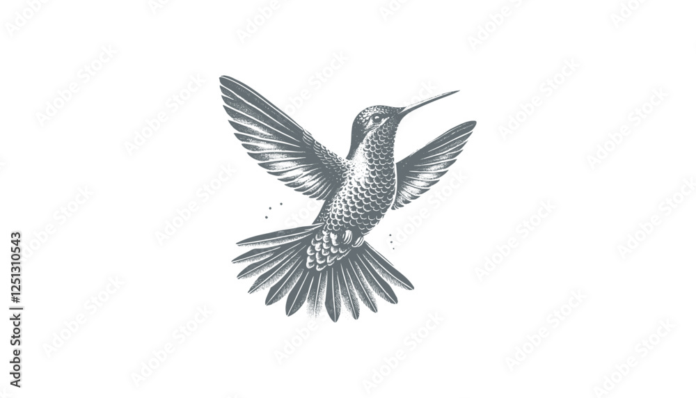 Obraz premium hummingbird vector | bird vector | hummingbird illustration | hummingbird silhouette | hummingbird tattoo | hummingbird engraving | hummingbird drawing