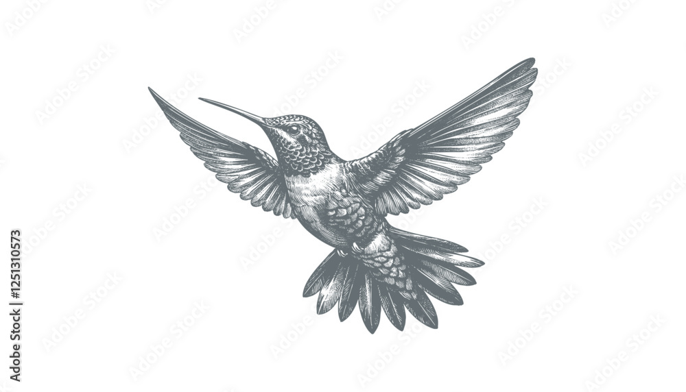 Obraz premium hummingbird vector | bird vector | hummingbird illustration | hummingbird silhouette | hummingbird tattoo | hummingbird engraving | hummingbird drawing
