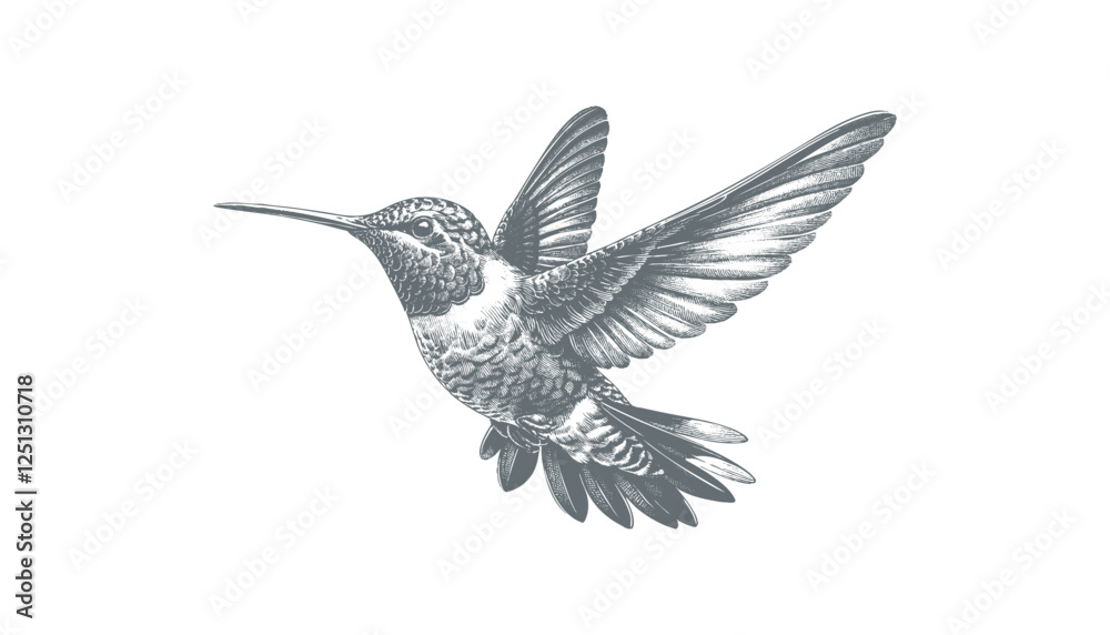 Fototapeta premium hummingbird vector | bird vector | hummingbird illustration | hummingbird silhouette | hummingbird tattoo | hummingbird engraving | hummingbird drawing