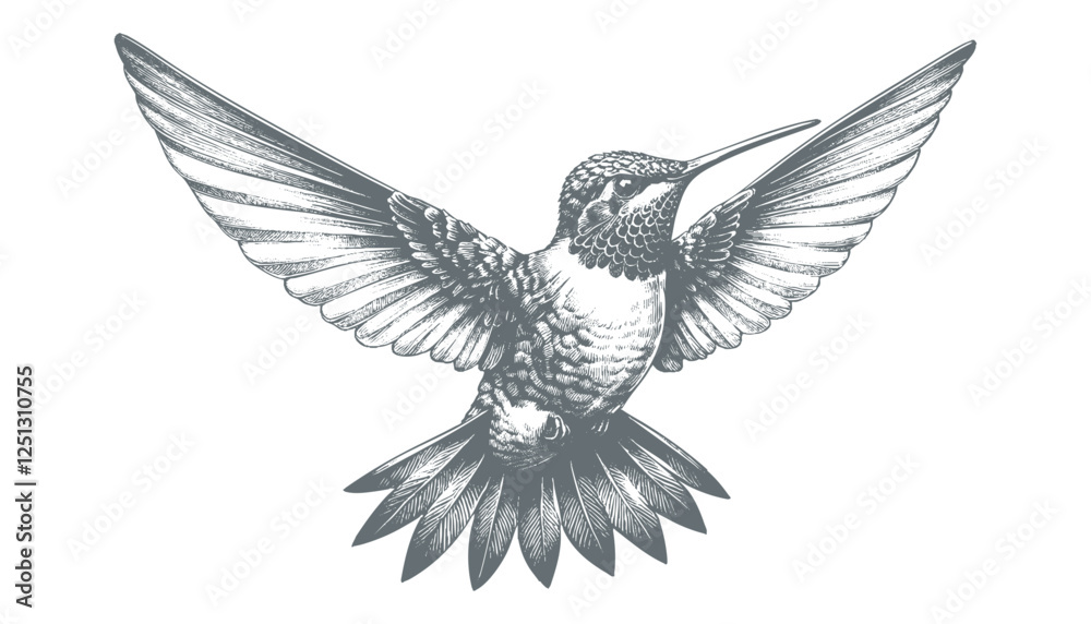 Obraz premium hummingbird vector | bird vector | hummingbird illustration | hummingbird silhouette | hummingbird tattoo | hummingbird engraving | hummingbird drawing