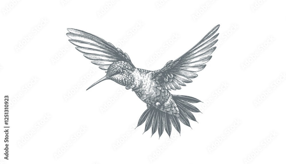 Obraz premium hummingbird vector | bird vector | hummingbird illustration | hummingbird silhouette | hummingbird tattoo | hummingbird engraving | hummingbird drawing