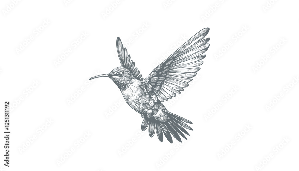 Obraz premium hummingbird vector | bird vector | hummingbird illustration | hummingbird silhouette | hummingbird tattoo | hummingbird engraving | hummingbird drawing