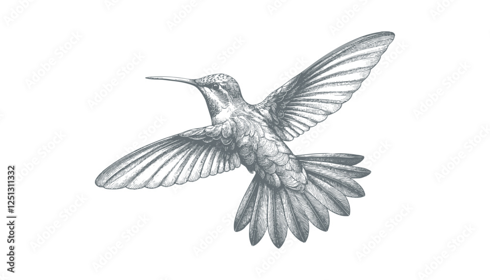 Obraz premium hummingbird vector | bird vector | hummingbird illustration | hummingbird silhouette | hummingbird tattoo | hummingbird engraving | hummingbird drawing