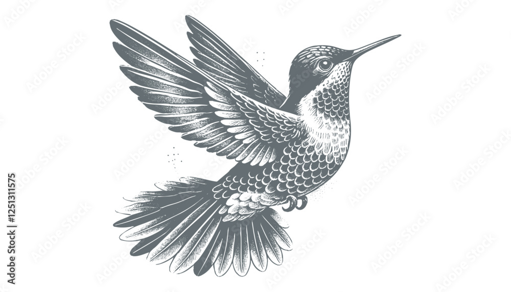 Obraz premium hummingbird vector | bird vector | hummingbird illustration | hummingbird silhouette | hummingbird tattoo | hummingbird engraving | hummingbird drawing