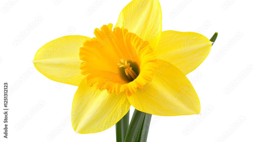 A bright yellow daffodil, clean white background, transparent isolate A bright yellow daffodil, clean white background, transparent isolate