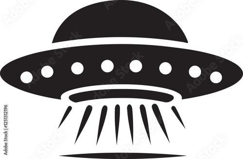 UFOs Simple Black Silhouette on a White Background 