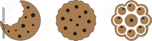 Cookie Flat icon vector art on white background  