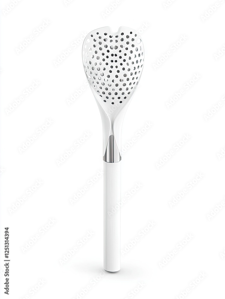 Heart-shaped kitchen strainer, white, studio shot, cooking utensil Heart-shaped kitchen strainer, white, studio shot, cooking utensil