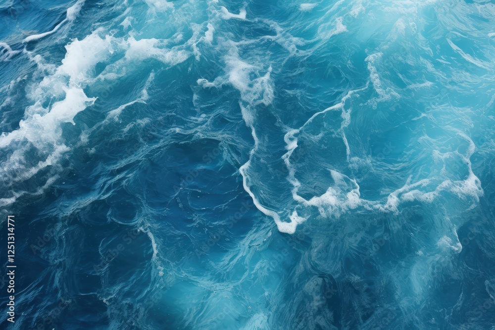 Vibrant Blue Water Texture with White Foamy Waves Capturing the Essence of the Sea Under Bright Natural Light Vibrant Blue Water Texture with White Foamy Waves Capturing the Essence of the Sea Under Bright Natural Light