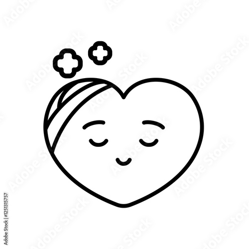 Healing heart cartoon doodle illustration