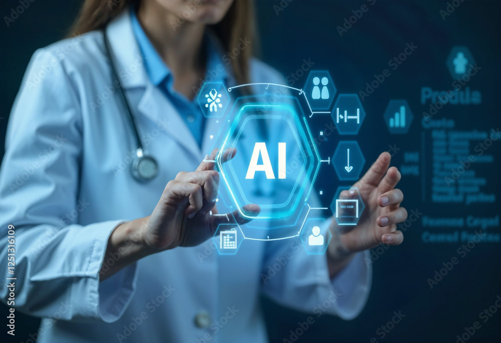Obraz premium Empowering Healthcare Harnessing AI for Advanced Medical Solutions