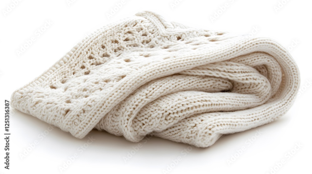 A soft knitted baby blanket, clean white background, transparent isolate A soft knitted baby blanket, clean white background, transparent isolate