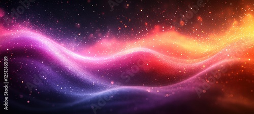 Abstract vibrant glowing background purple orange pink black gradient soft light bokeh design