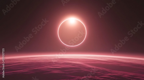 Pink Eclipse Planet Background photo