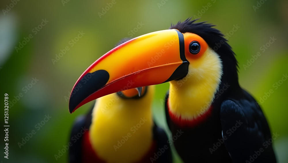 Fototapeta premium The Majestic Toucan: A Vibrant Symbol of the Rainforest