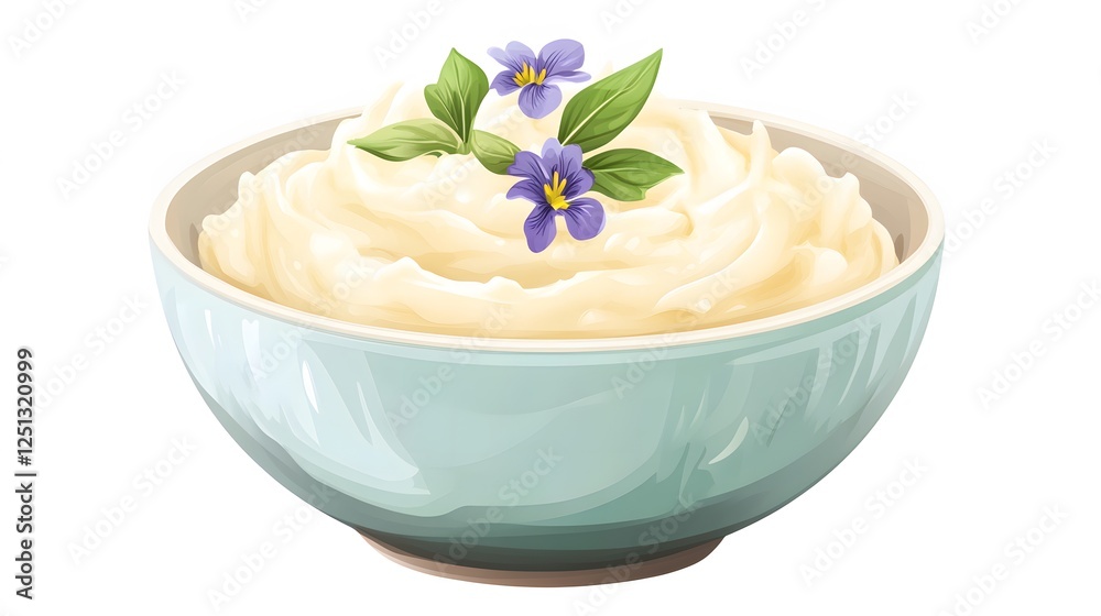 A bowl of creamy mashed potatoes, clean white background, transparent isolate A bowl of creamy mashed potatoes, clean white background, transparent isolate