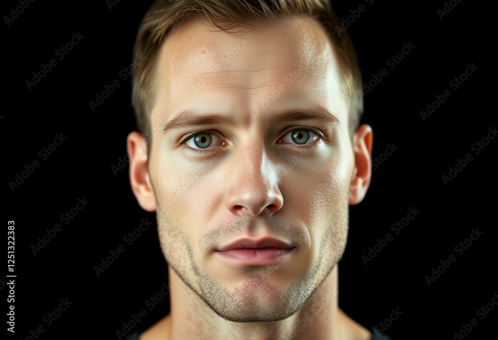 Fototapeta premium Male portrait on black background