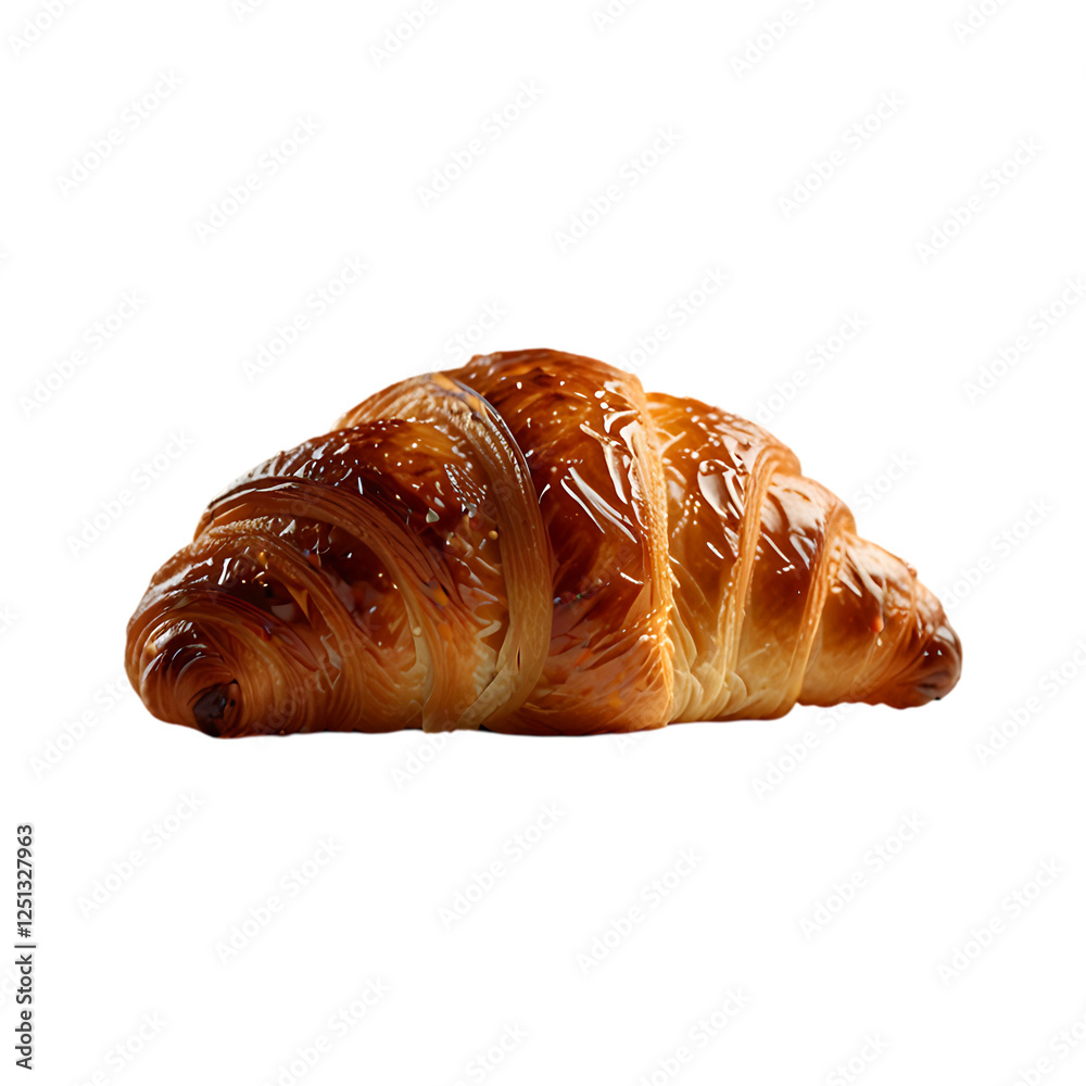 Close up croissant on a transparent background Close up croissant on a transparent background