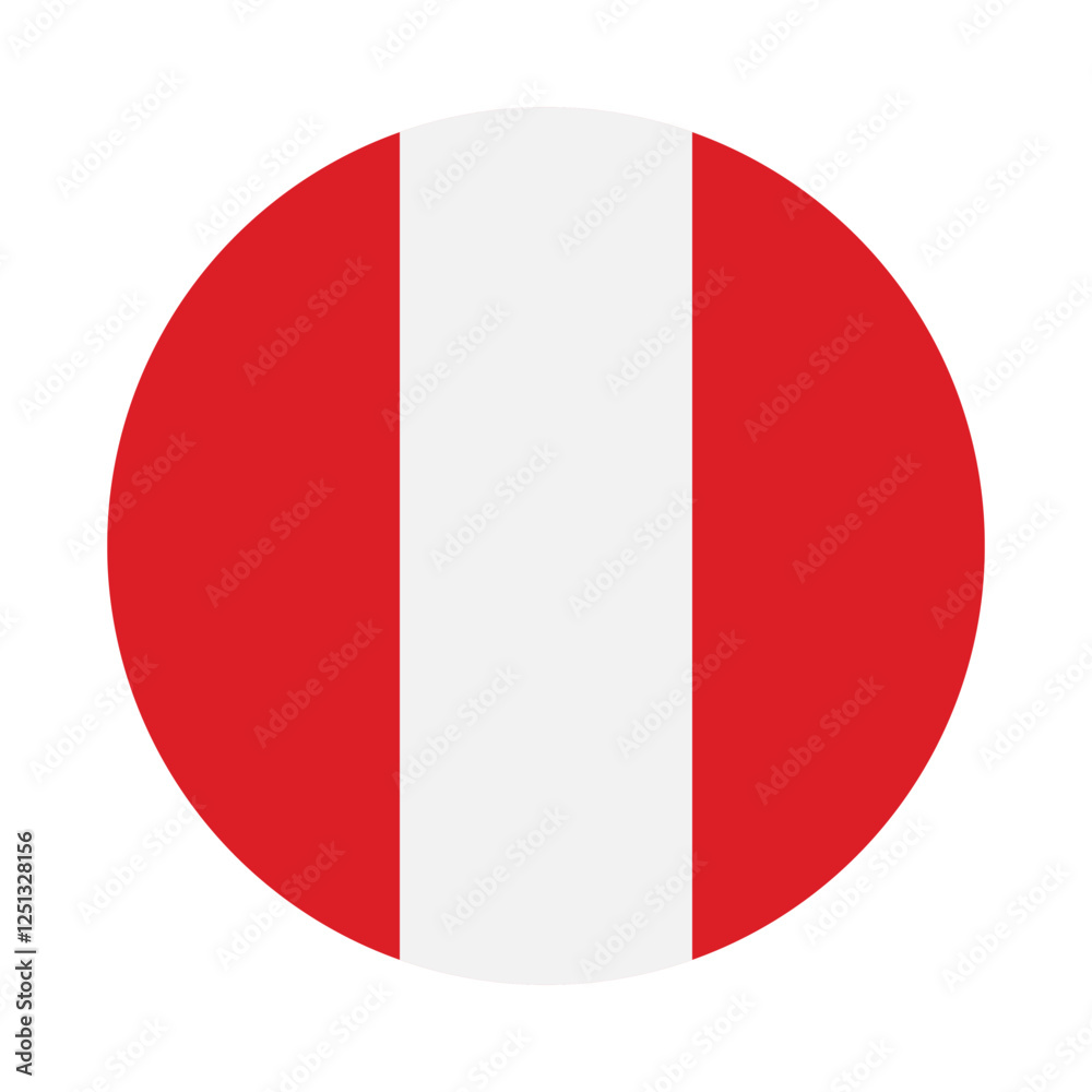 Flag of Peru. Peru circle flag logo icon computer vector illustration design Flag of Peru. Peru circle flag logo icon computer vector illustration design