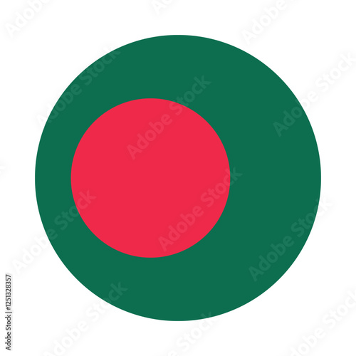 Flag of Bangladesh. Bangladesh circle flag logo icon computer vector illustration design photo