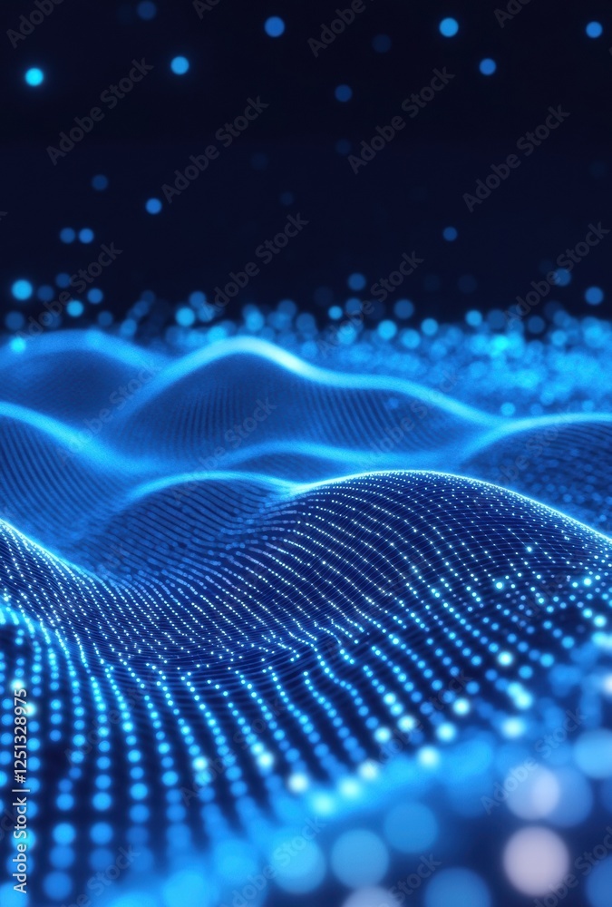 A blue wave with a lot of dots on it A blue wave with a lot of dots on it