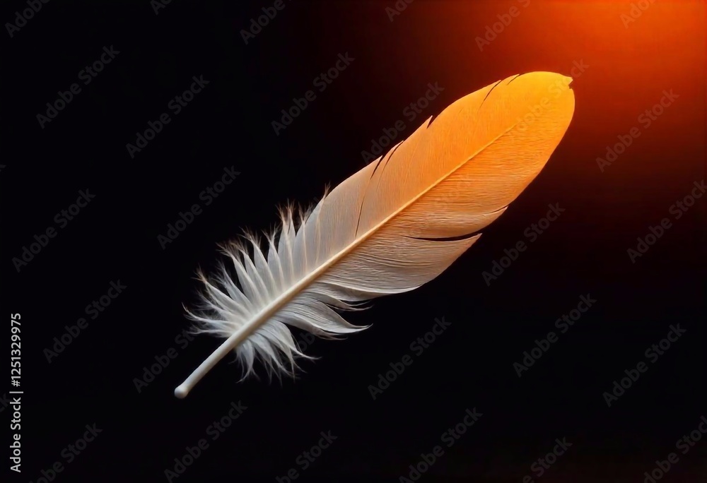 feather on black background feather on black background