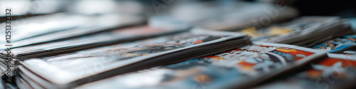 Stacked Comic Books Close-up