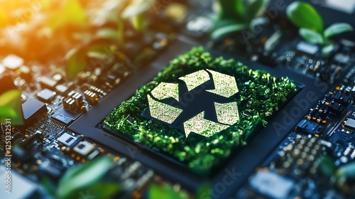 Idea of electronics industry eco sorting and disposal of electronic waste