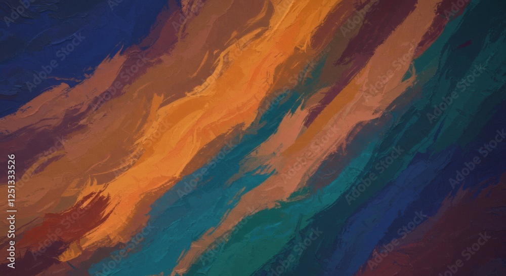 Abstract Painting: Warm and Cool Hues Intertwined Abstract Painting: Warm and Cool Hues Intertwined