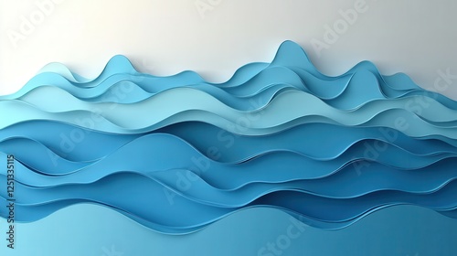 Wallpaper Mural Abstract ocean waves paper art background Torontodigital.ca