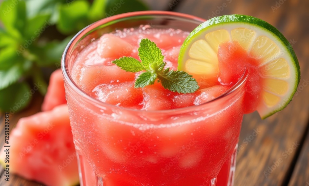 custom made wallpaper toronto digitalRefreshing watermelon lime cocktail in glass