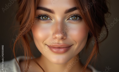 Smiling woman with hazel eyes