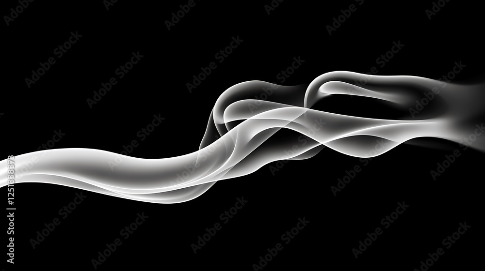 Abstract grayscale flowing smoke wave design Abstract grayscale flowing smoke wave design