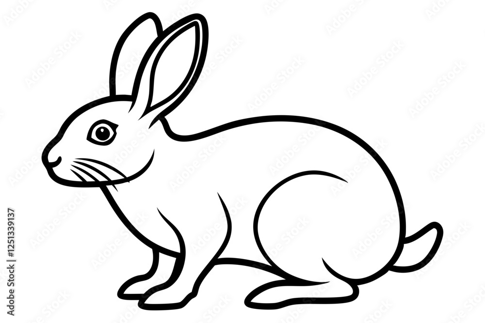 rabbit line art vector illustration, Cute bunny rabbit outline, easter bunny line art vector rabbit line art vector illustration, Cute bunny rabbit outline, easter bunny line art vector