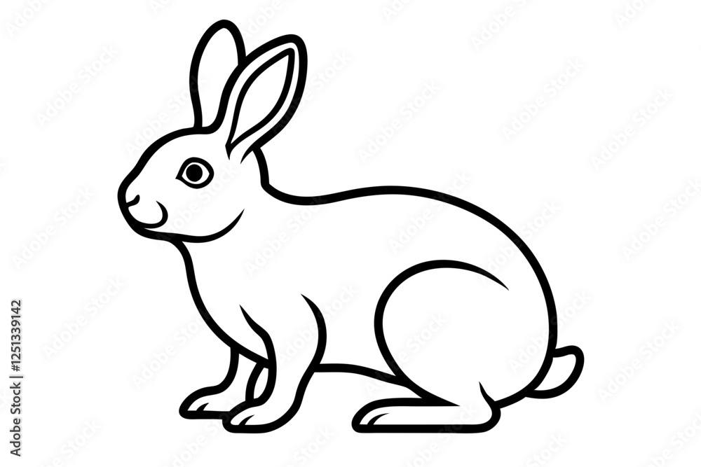 rabbit line art vector illustration, Cute bunny rabbit outline, easter bunny line art vector rabbit line art vector illustration, Cute bunny rabbit outline, easter bunny line art vector