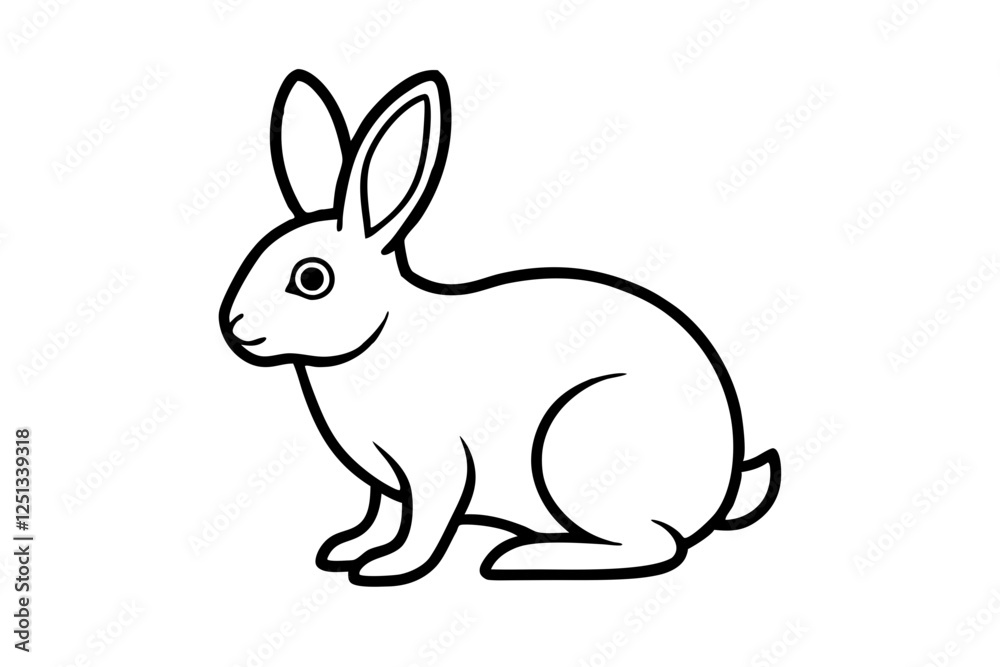 rabbit line art vector illustration, Cute bunny rabbit outline, easter bunny line art vector rabbit line art vector illustration, Cute bunny rabbit outline, easter bunny line art vector
