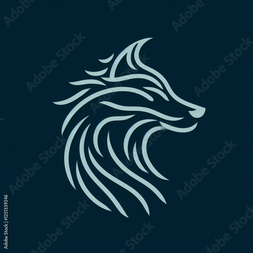 Wallpaper Mural A Minimalist Vector Logo Using a Continuous Gold Line with Proud Wolf Torontodigital.ca