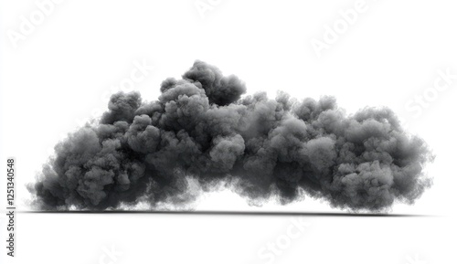 A large dark gray smoke swirl 